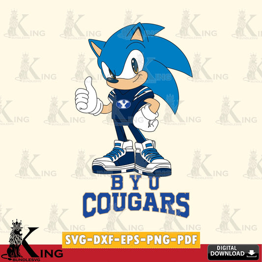 Detailed illustration of BYU Cougars Sonic Like Football PNG clipart for sublimation printing and graphic design