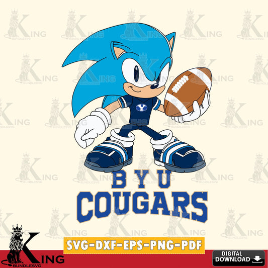 Artistic drawing of BYU Cougars Sonic Rugby, cut file ideal for vinyl projects and T-shirt printing.