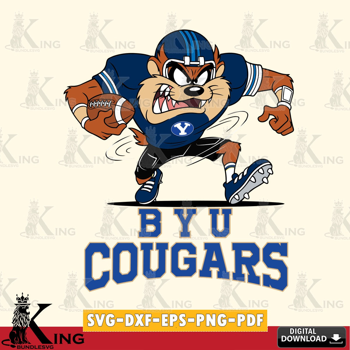 BYU Cougars Taz Football Helmet SVG file, Cut file  , Digital Download , Instant Download, Taz svg, NCAA svg