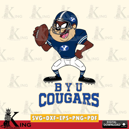 BYU Cougars Taz Football Player SVG file, Cut file  , Digital Download , Instant Download, Taz svg, NCAA svg