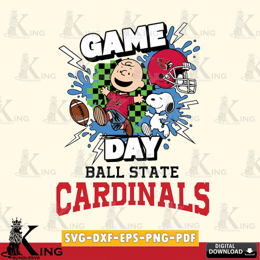 Ball State Cardinals Game Day Peanuts SVG, Cricut, Cut file  , Digital Download , Instant Download, Peanuts svg, NCAA svg, Football svg, Sport svg