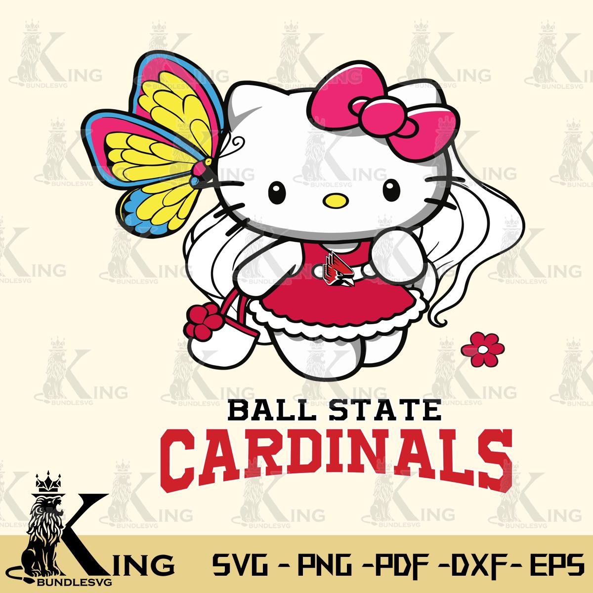 Ball State Cardinals Kitty Cartoon Svg Eps Dxf Png File, Digital Download