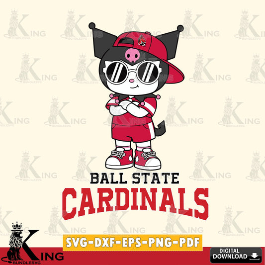 Ball State Cardinals Kuromi Football Jersey SVG file, Cricut, Cut file  , Digital Download , Instant Download, Sanrio svg, Clipart