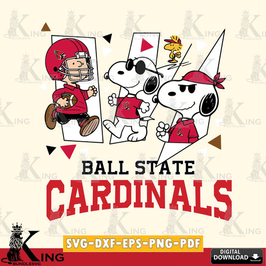 Ball State Cardinals Peanuts Joe Cool SVG, Cricut, Cut file  , Digital Download , Instant Download, Peanuts svg, NCAA svg, Football svg, Sport svg