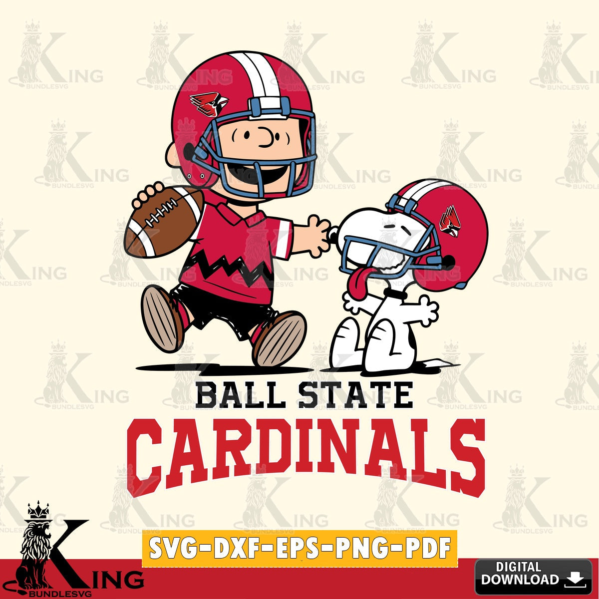 Ball State Cardinals Snoopy and Peanut Fun SVG, Cricut, Cut file  , Digital Download , Instant Download, Peanuts svg, NCAA svg, Football svg, Sport svg