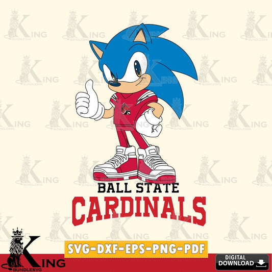 Ball State Cardinals Sonic Like Football SVG file, Vector , Digital Download , PDF File , Instant Download