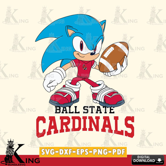 Creative design featuring Ball State Cardinals Sonic Rugby digital clipart compatible with laser engraving and cutting