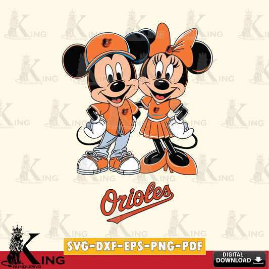Baltimore Orioles Mickey Minnie Mouse smile SVG file , For Cricut,  File cut , Digital Download , PDF File, Cut Files