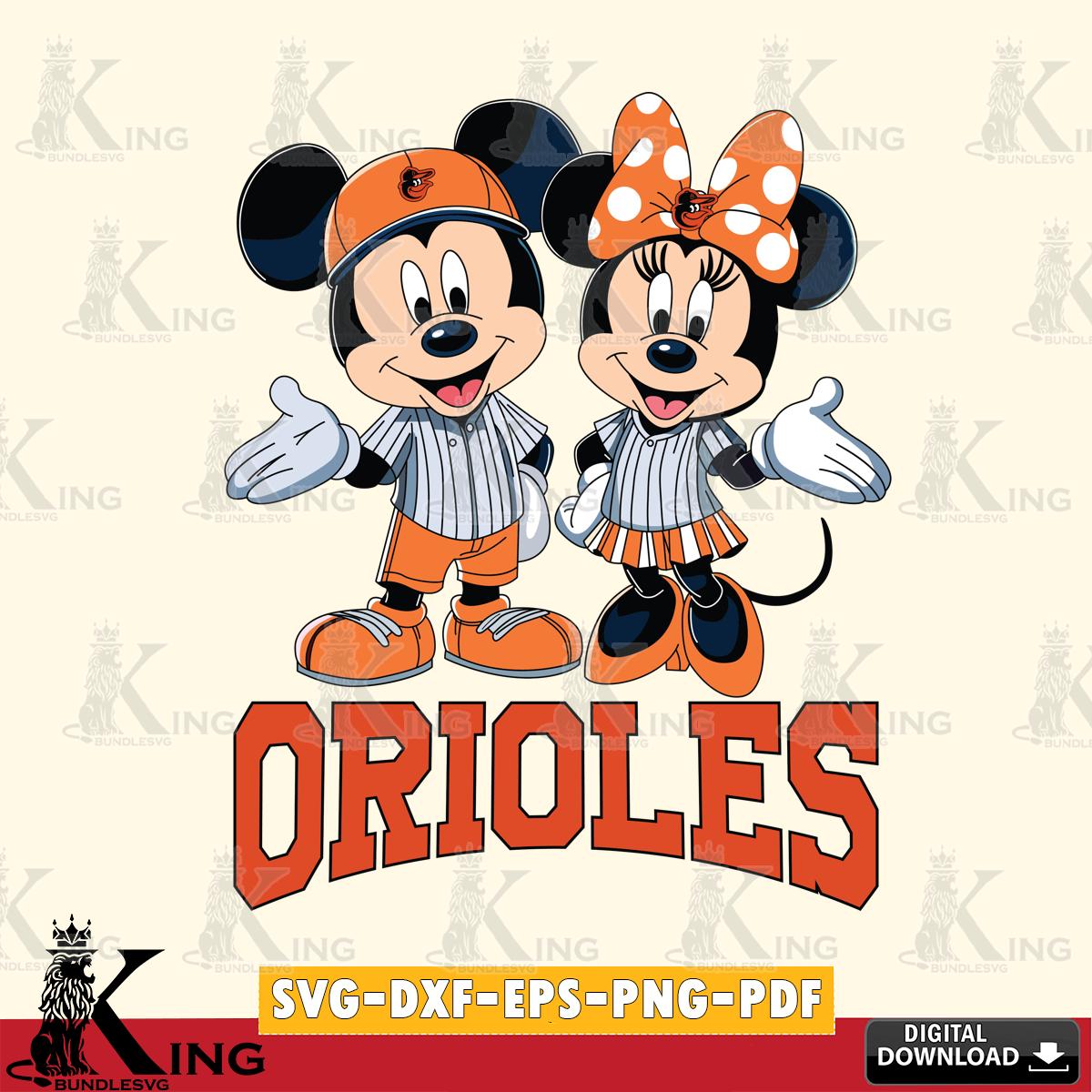 Baltimore Orioles Mickey Minnie couple SVG File, MLB for Cricut, Silhouette, Digital Download , file cut