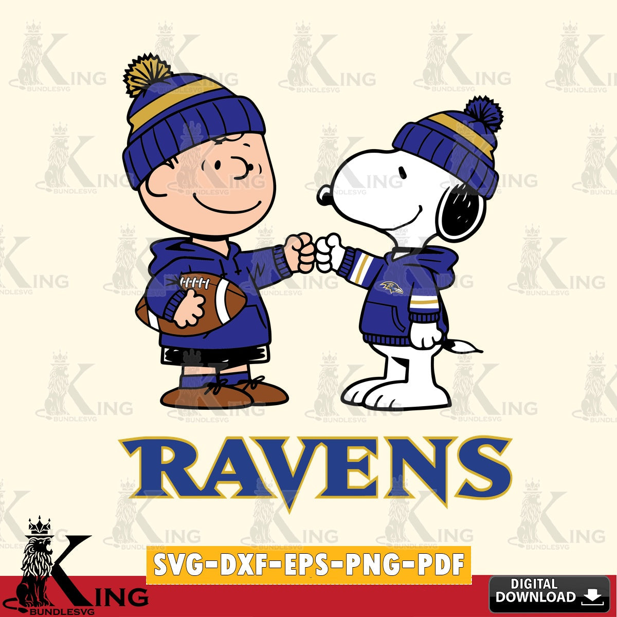 Baltimore Ravens CharlieBrown Football Fist Bump Cricut file , Cut file  , Digital Download , PDF File , Instant Download