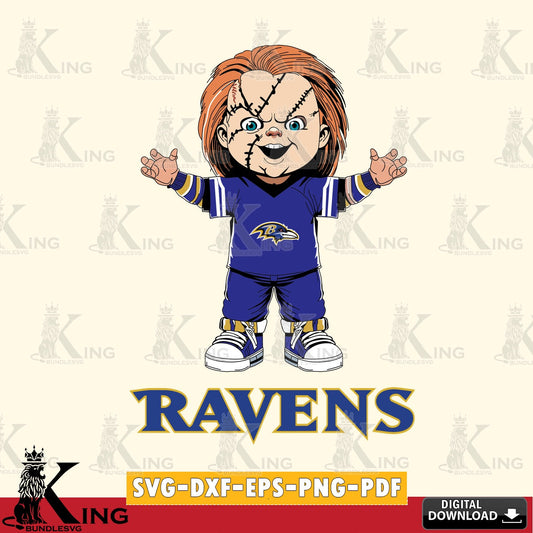 Beautiful illustration of a Baltimore Ravens Chucky football, NFL cut file ideal for vinyl projects and T-shirt printing