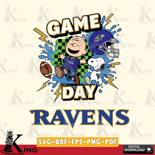 Baltimore Ravens Game Day Peanuts Cricut file , Cut file  , Digital Download , PDF File , Instant Download