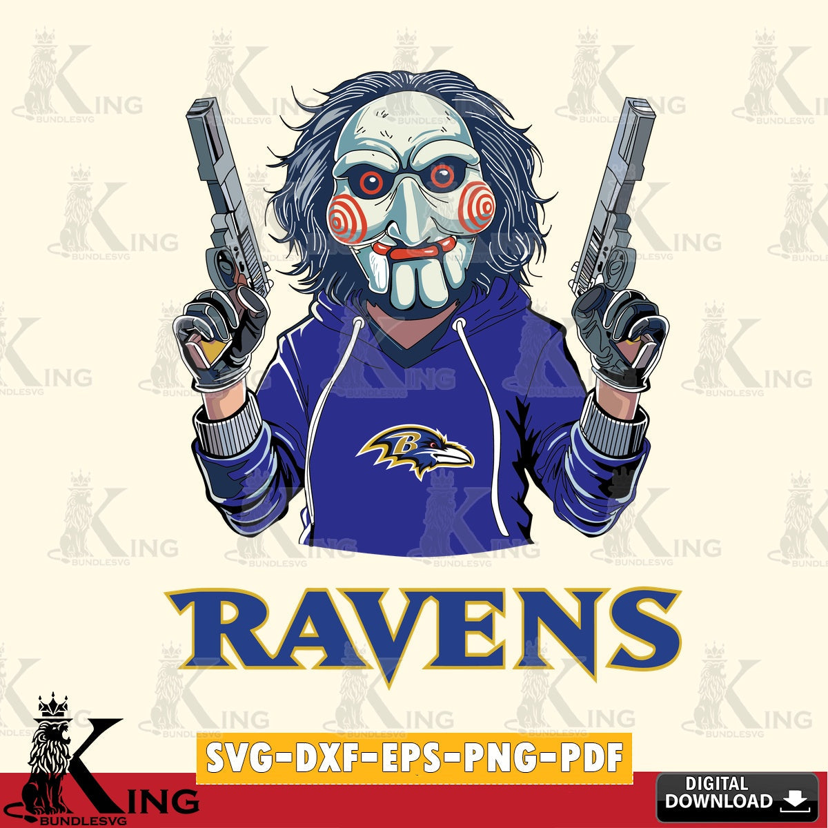 Vector design showing Baltimore Ravens Jigsaw Billy Football, versatile clip art for stickers, decals, and mugs.