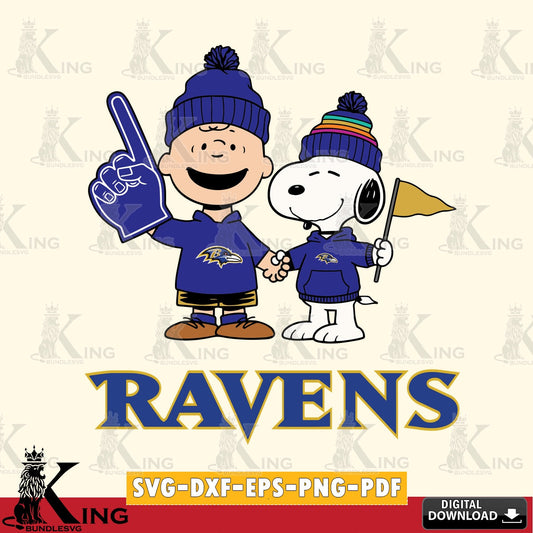 Baltimore Ravens Peanuts Fan Gear Cricut file , Cut file  , Digital Download , PDF File , Instant Download