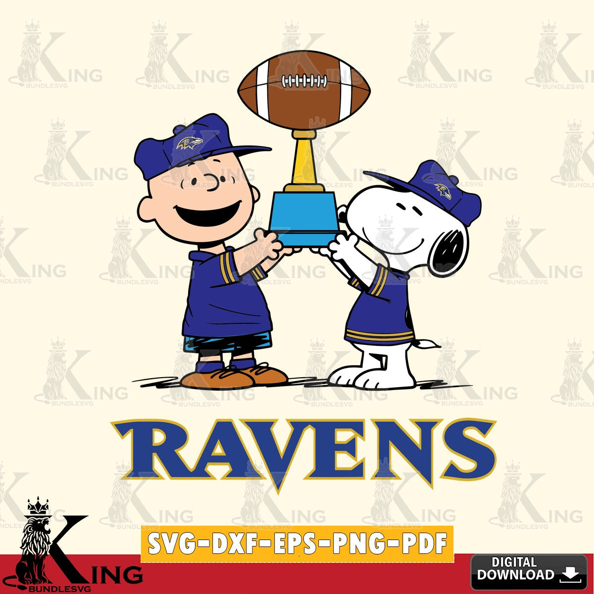 Baltimore Ravens Peanuts Football Trophy Cricut file , Cut file  , Digital Download , PDF File , Instant Download