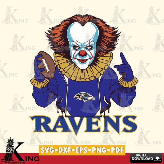 Hand-drawn style art of Baltimore Ravens Pennywise player football, a high-quality vector for DIY scrapbooking and home decor