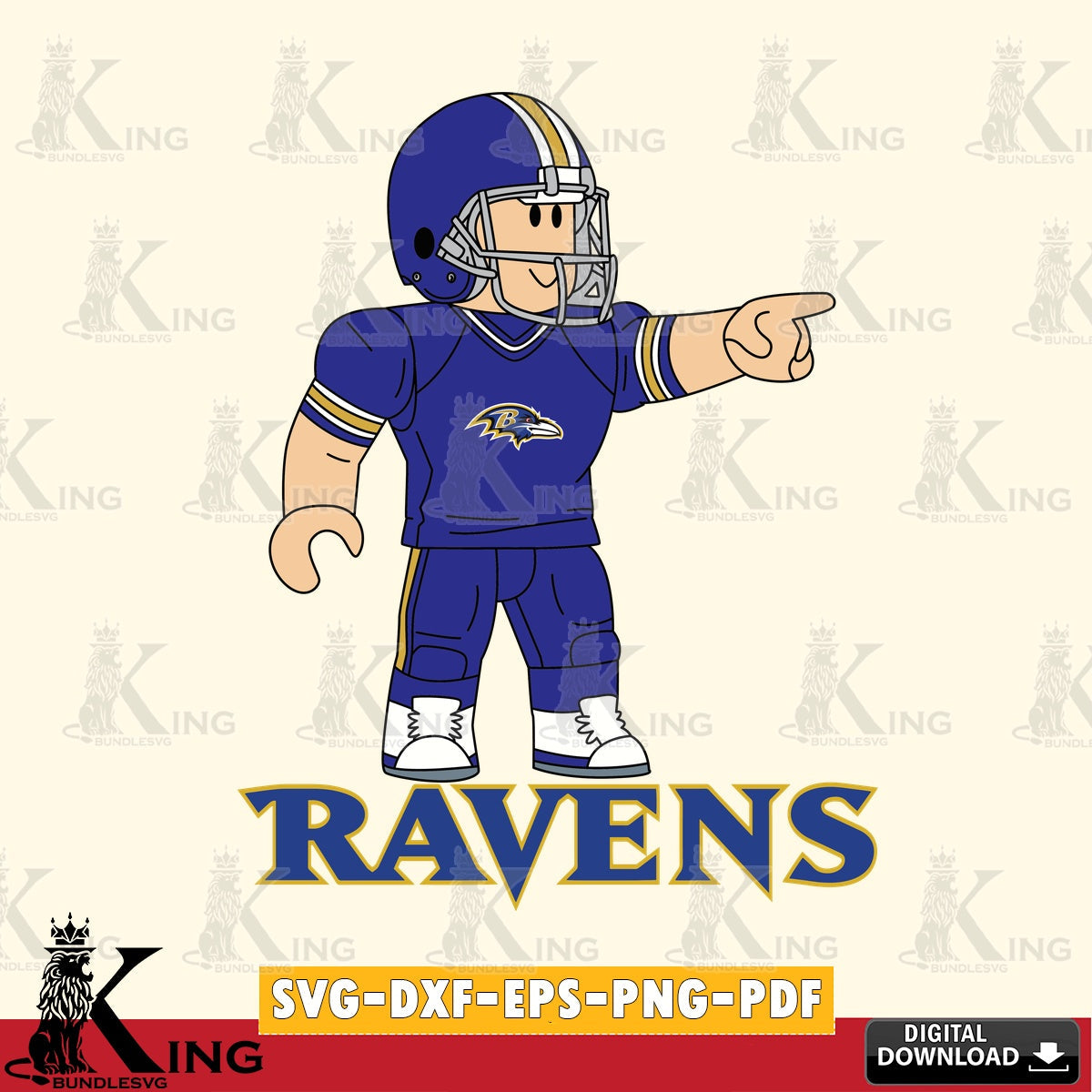 Baltimore Ravens Roblox Player Football SVG file , Cricut, NFL  File cut , Digital Download , PDF File