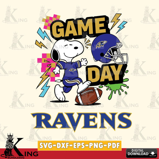 Baltimore Ravens Snoopy Game day Cricut file , Cut file  , Digital Download , PDF File , Instant Download