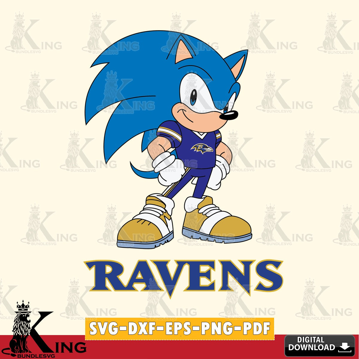 Baltimore Ravens Sonic Football Star Mascot SVG file, Vector , Digital Download , PDF File , Instant Download