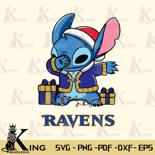 Baltimore Ravens Stitch Merry Christmas Svg Eps Dxf Png File, Digital Download