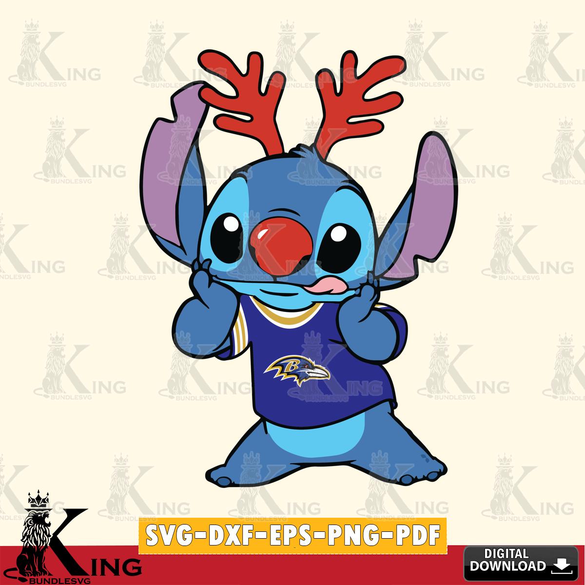 Baltimore Ravens Stitch Reindeer SVG, NFL for Cricut, Silhouette, Digital Download , file cut