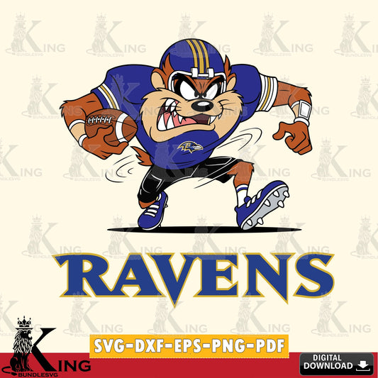Baltimore Ravens Taz Football Helmet Cut file  , Digital Download , Instant Download, Looney Tunes svg, Football svg
