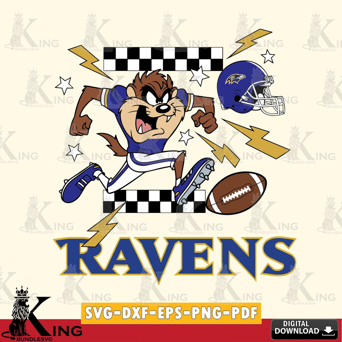 Baltimore Ravens Taz Football Lightning Cut file  , Digital Download , Instant Download, Looney Tunes svg, Football svg