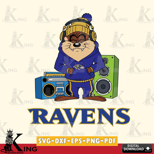 Baltimore Ravens Taz Hip Hop Cut file  , Digital Download , Instant Download, Looney Tunes svg, Football svg