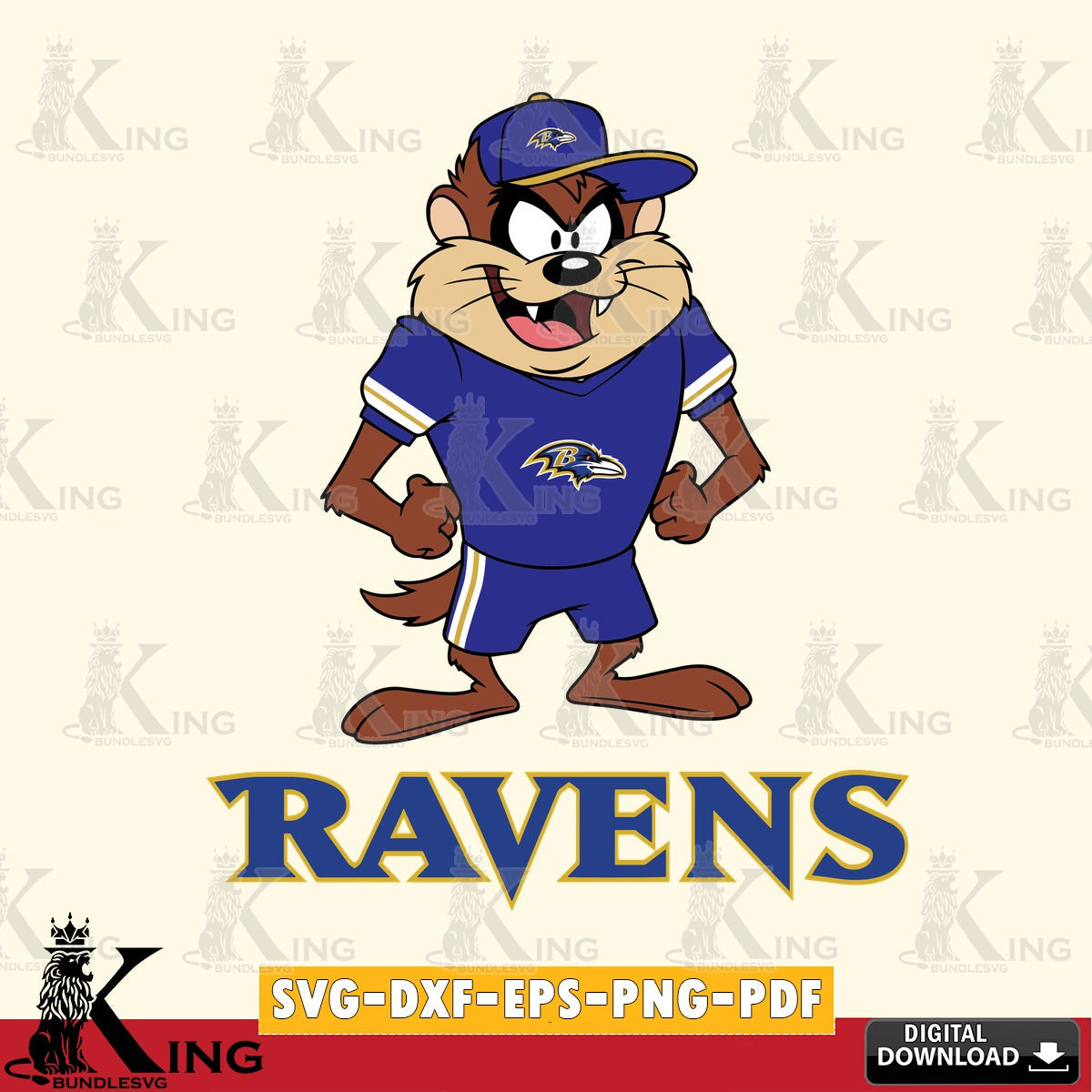 Baltimore Ravens Taz Standing Pose Cut file  , Digital Download , Instant Download, Looney Tunes svg, Football svg