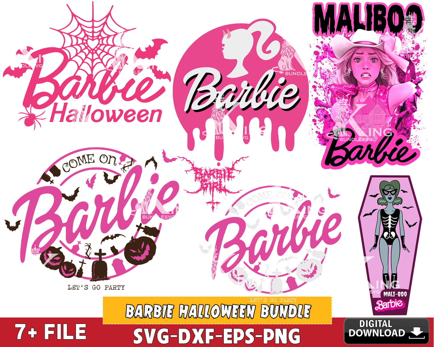 Barbie halloween bundle svg, Barbie halloween svg, cricut, for Cricut, Silhouette, Digital Download, Instant Download