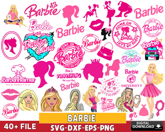 Barbie svg, pink doll Svg, Girl PNG, Barbie bundle svg eps png dxf , for Cricut, Silhouette, digital, file cut