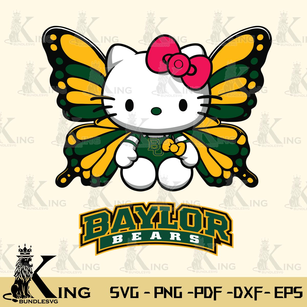 Baylor Bears Butterfly Kitty Delight Svg Eps Dxf Png File, Digital Download