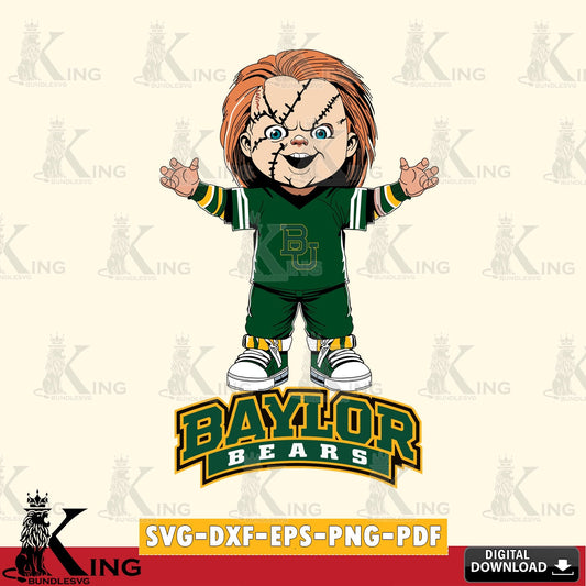Unique artwork depicting the Baylor Bears Chucky Football, a high-quality vector for DIY scrapbooking and home decor