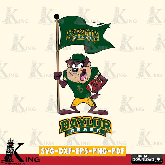 Baylor Bears Football Taz Flag Art SVG file, Cut file  , Digital Download , Instant Download, Taz svg, NCAA svg