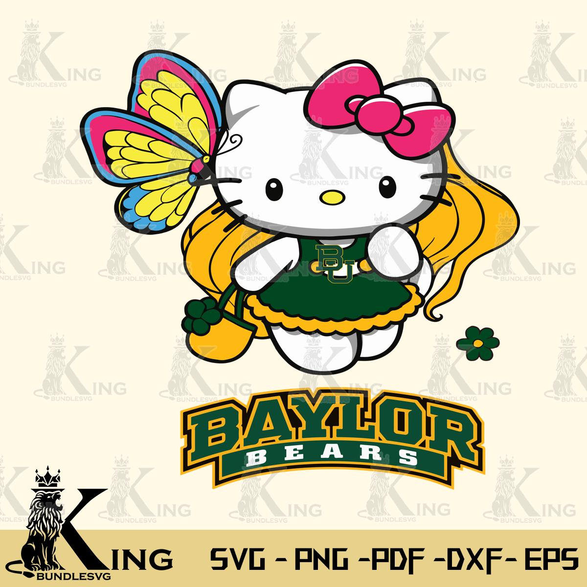 Baylor Bears Kitty Cartoon Svg Eps Dxf Png File, Digital Download