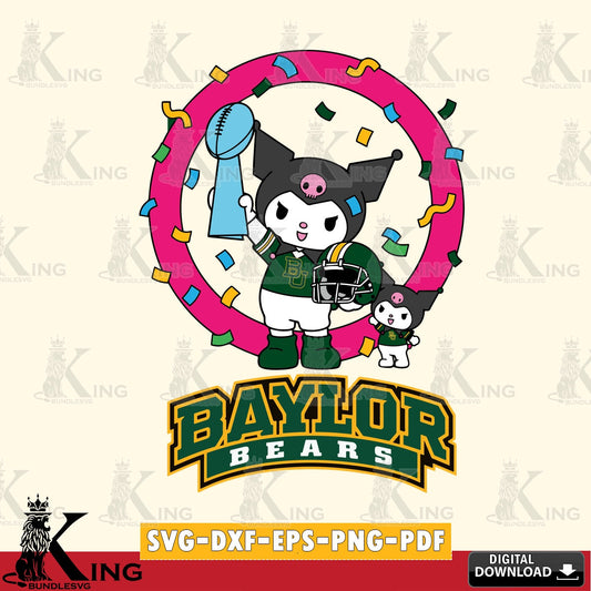 Baylor Bears Kuromi Football Champion SVG file, Cricut, Cut file  , Digital Download , Instant Download, Sanrio svg, Clipart