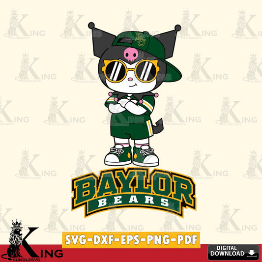 Baylor Bears Kuromi Football Jersey SVG file, Cricut, Cut file  , Digital Download , Instant Download, Sanrio svg, Clipart