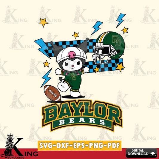 Baylor Bears Kuromi Game Day SVG file, Cricut, Cut file  , Digital Download , Instant Download, Sanrio svg, Clipart
