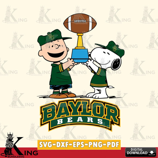 Baylor Bears Peanuts Football Trophy SVG, Cricut, Cut file  , Digital Download , Instant Download, Peanuts svg, NCAA svg, Football svg, Sport svg