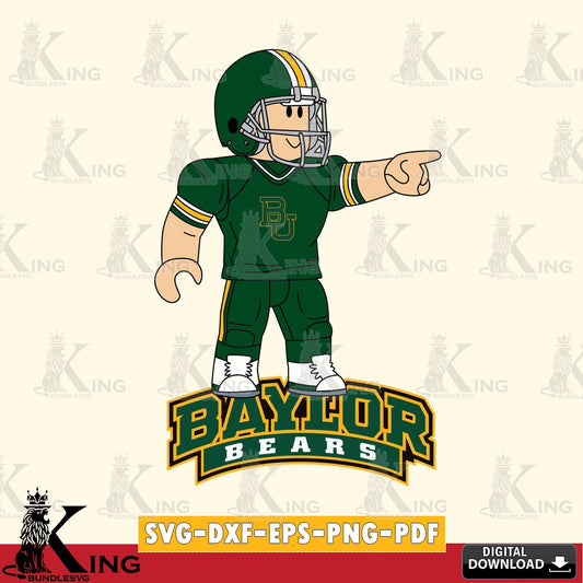 Baylor Bears Roblox Player Football SVG file , NCAA Cricut,  File cut , Digital Download , PDF File