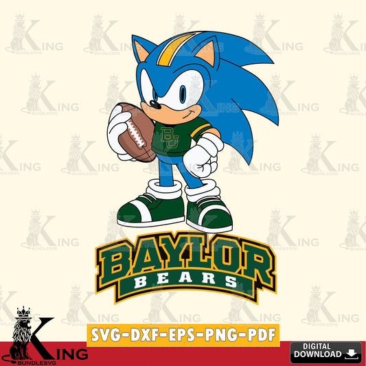 Vector design showing Baylor Bears Sonic Game Day ready, cut file ideal for vinyl projects and T-shirt printing
