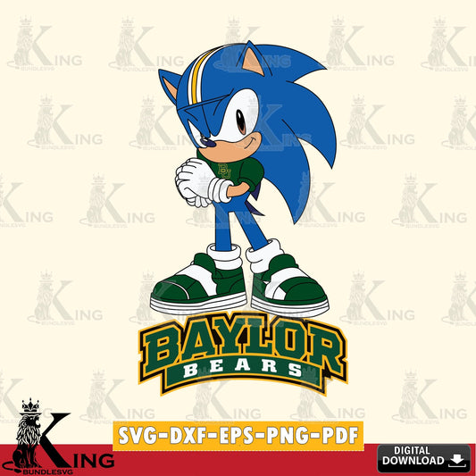 Baylor Bears Sonic cute Football SVG file, Vector , Digital Download , PDF File , Instant Download