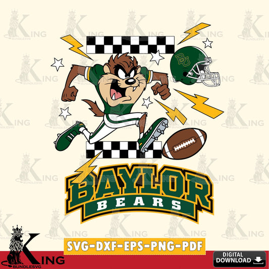 Baylor Bears Taz Football Lightning SVG file, Cut file  , Digital Download , Instant Download, Taz svg, NCAA svg