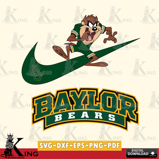 Baylor Bears Taz Football Nike SVG file, Cut file  , Digital Download , Instant Download, Taz svg, NCAA svg