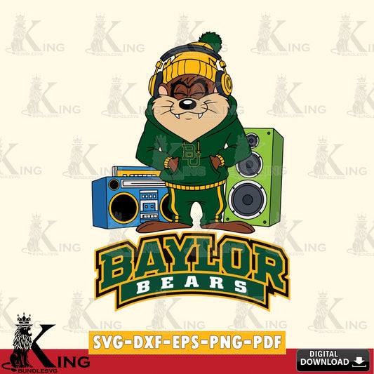 Baylor Bears Taz Hip Hop SVG file, Cut file  , Digital Download , Instant Download, Taz svg, NCAA svg