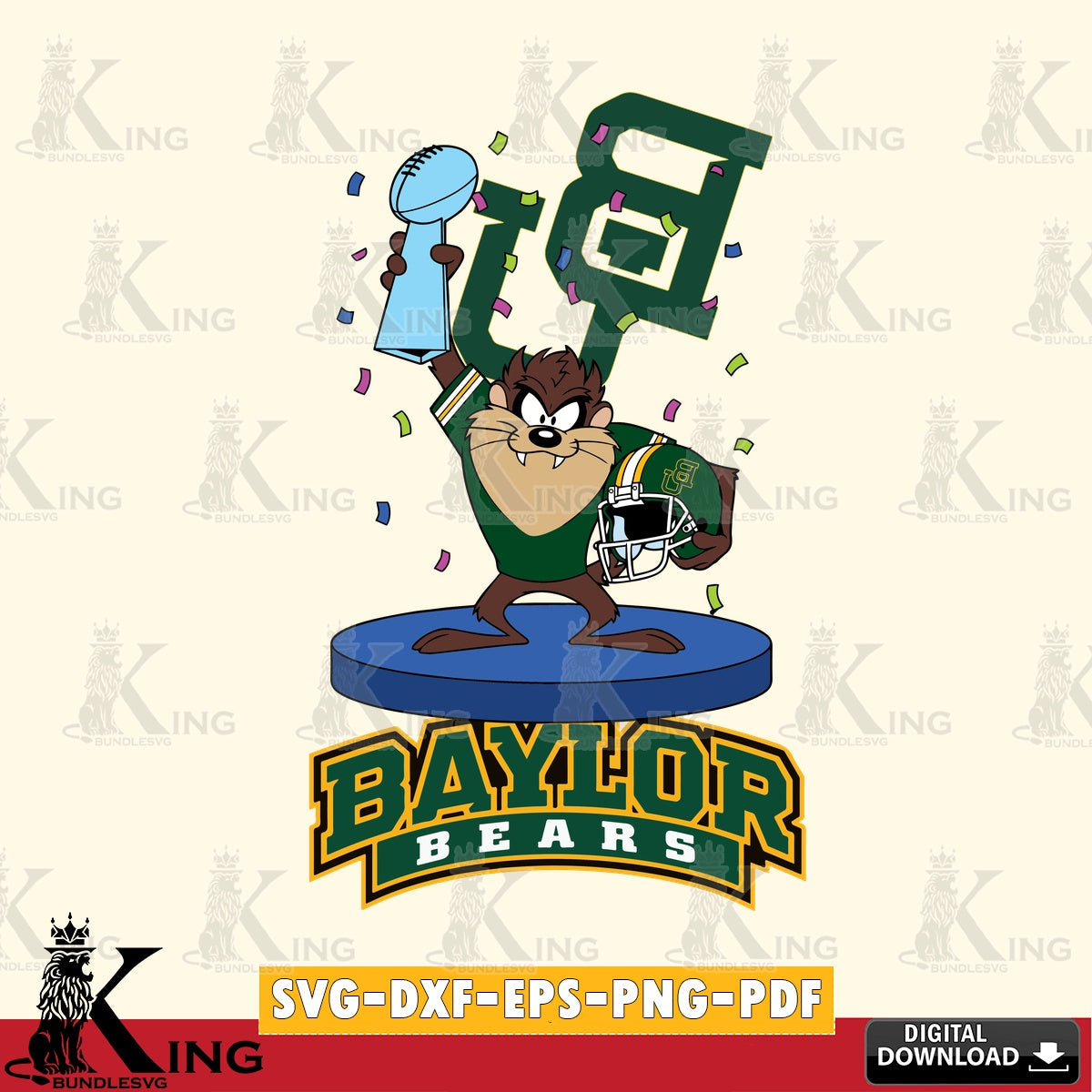 Baylor Bears Taz Trophy Podium SVG file, Cut file  , Digital Download , Instant Download, Taz svg, NCAA svg