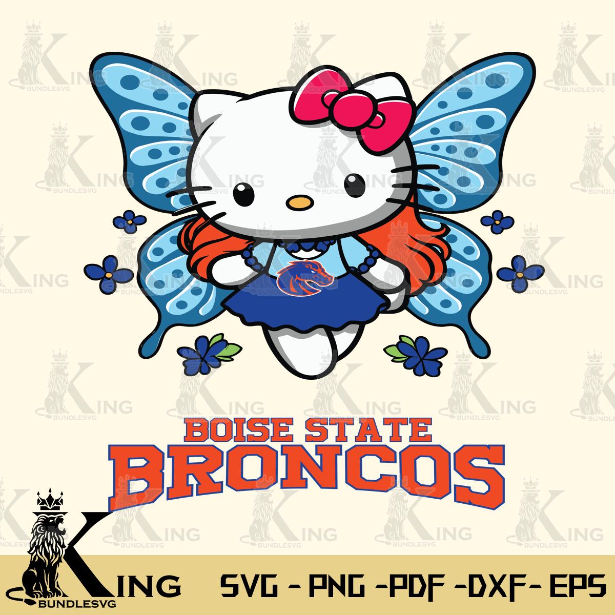 Boise State Broncos Butterfly Kitty Charm Svg Eps Dxf Png File, Digital Download