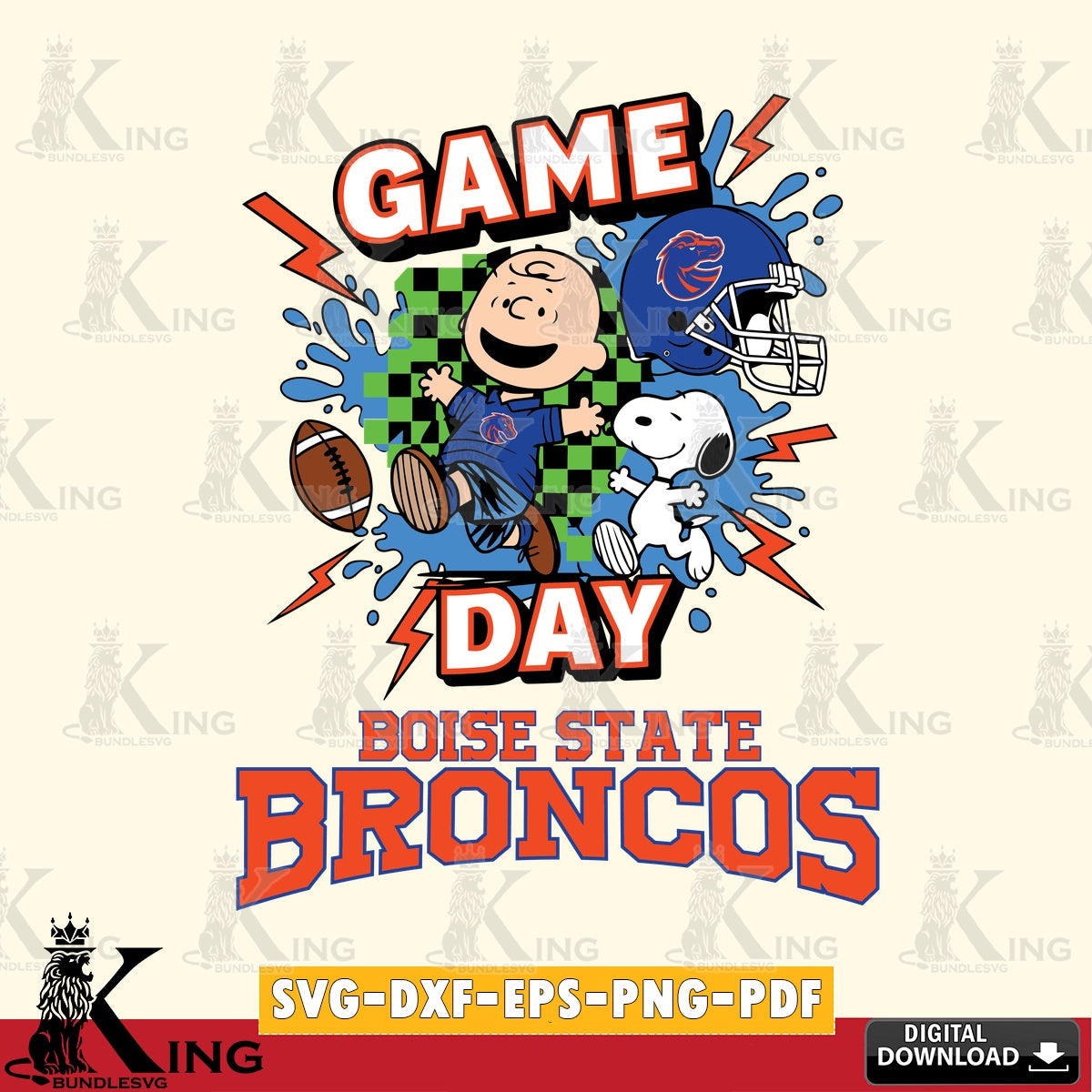 Boise State Broncos Game Day Peanuts SVG, Cricut, Cut file  , Digital Download , Instant Download, Peanuts svg, NCAA svg, Football svg, Sport svg