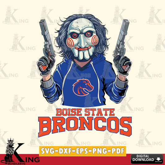 Digital clipart of Boise State Broncos Jigsaw Billy Football crafting file for iron-on transfer and vinyl decals