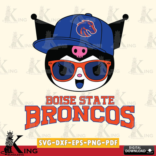 Boise State Broncos Kuromi Football Cool SVG file, Cricut, Cut file  , Digital Download , Instant Download, Sanrio svg, Clipart